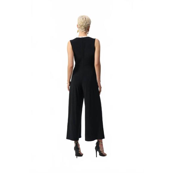 NEW JOSEPH RIBKOFF sleeveless culotte jumpsuit in black/vanilla - Picture 4 of 4